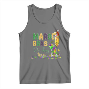 Funny Mardi Gras Drinking Team Tank Top Cocktails Wine Crawfish Beads Glitter Print TS11 Black Heather Print Your Wear