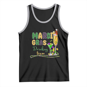Funny Mardi Gras Drinking Team Tank Top Cocktails Wine Crawfish Beads Glitter Print TS11 Black Athletic Heather Print Your Wear