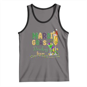 Funny Mardi Gras Drinking Team Tank Top Cocktails Wine Crawfish Beads Glitter Print TS11 Deep Heather Black Print Your Wear