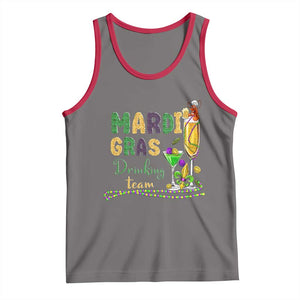 Funny Mardi Gras Drinking Team Tank Top Cocktails Wine Crawfish Beads Glitter Print TS11 Deep Heather Red Print Your Wear
