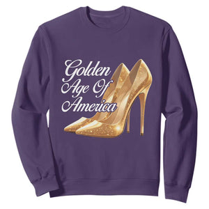 Trump Girl 2025 Golden Age Of American Sweatshirt Gold High Heels TS11 Purple Print Your Wear
