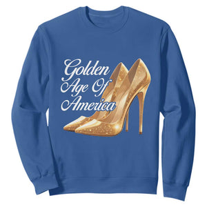 Trump Girl 2025 Golden Age Of American Sweatshirt Gold High Heels TS11 Royal Blue Print Your Wear