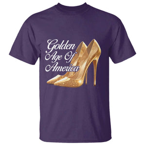 Trump Girl 2025 Golden Age Of American T Shirt Gold High Heels TS11 Purple Print Your Wear