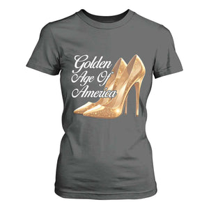 Trump Girl 2025 Golden Age Of American T Shirt For Women Gold High Heels TS11 Dark Heather Print Your Wear