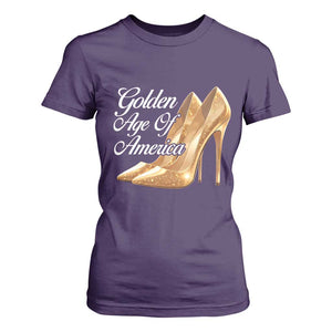 Trump Girl 2025 Golden Age Of American T Shirt For Women Gold High Heels TS11 Purple Print Your Wear