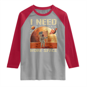 Funny Trump Mars 2025 Raglan Shirt I Need More Space American Flag Astronauts Space TS11 Sport Gray Red Print Your Wear