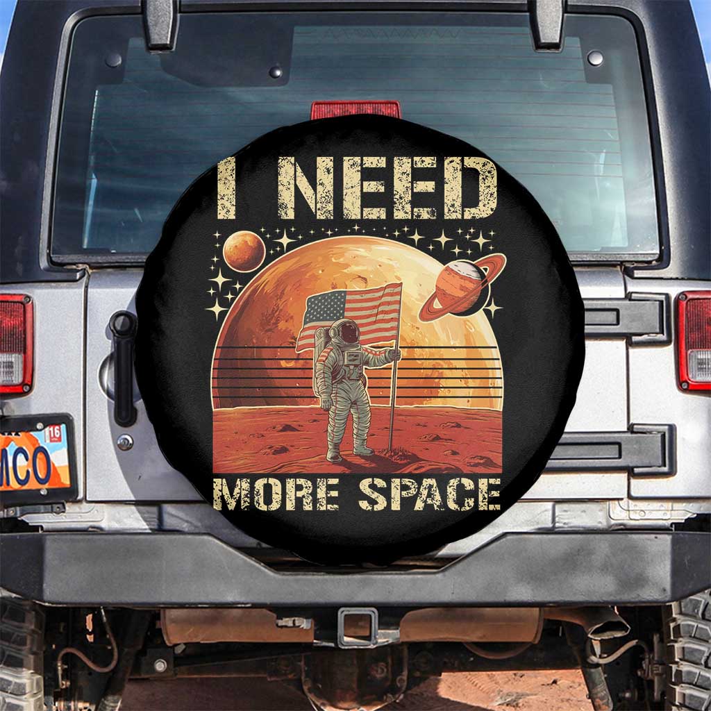Funny Trump Mars 2025 Spare Tire Cover I Need More Space American Flag Astronauts Space TS11 No hole Black Print Your Wear