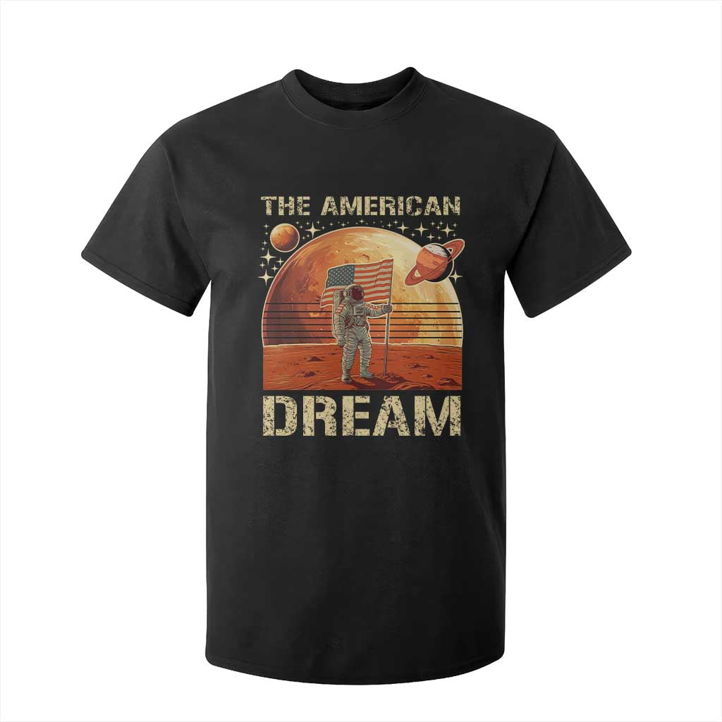 Funny Trump Mars 2025 T Shirt For Kid The American Dream American Flag Astronauts Space TS11 Black Print Your Wear
