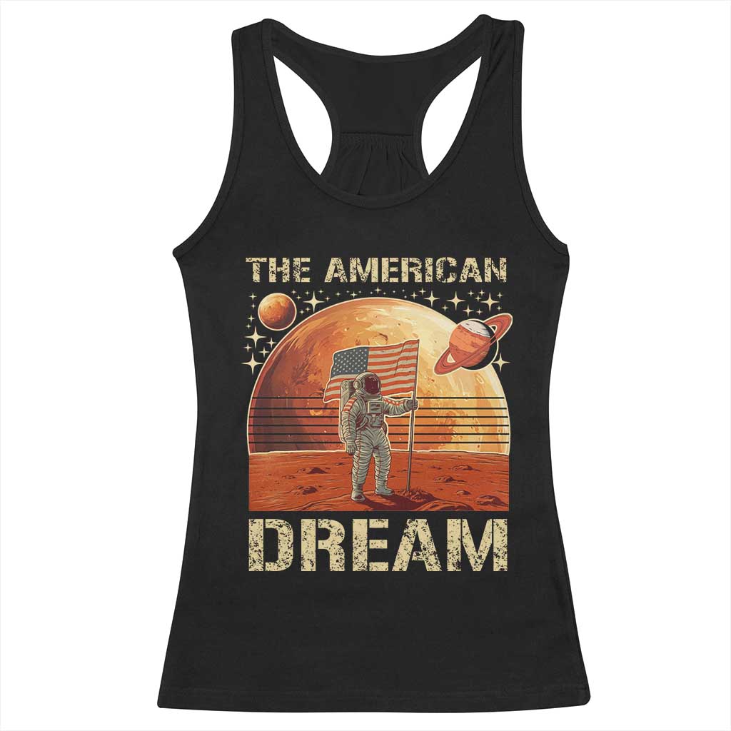 Funny Trump Mars 2025 Racerback Tank Top The American Dream American Flag Astronauts Space TS11 Black Print Your Wear
