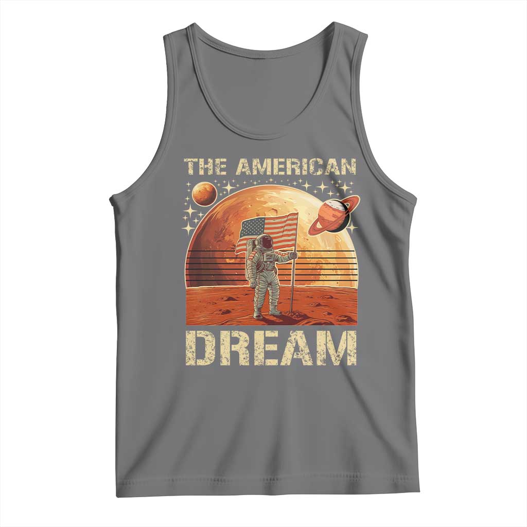 Funny Trump Mars 2025 Tank Top The American Dream American Flag Astronauts Space TS11 Black Heather Print Your Wear