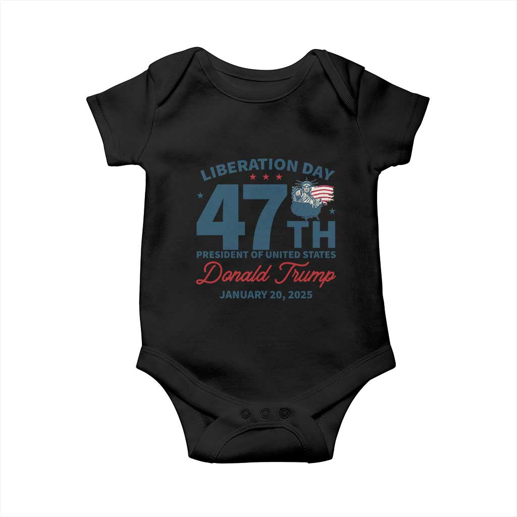 Trump Vance Liberation Day 2025 Baby Onesie 47TH President Of United States Statue Of Liberty TS11 Black Print Your Wear