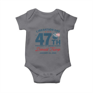 Trump Vance Liberation Day 2025 Baby Onesie 47TH President Of United States Statue Of Liberty TS11 Charcoal Print Your Wear