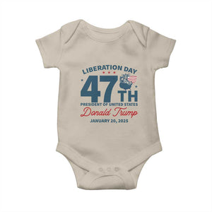 Trump Vance Liberation Day 2025 Baby Onesie 47TH President Of United States Statue Of Liberty TS11 Sand Print Your Wear