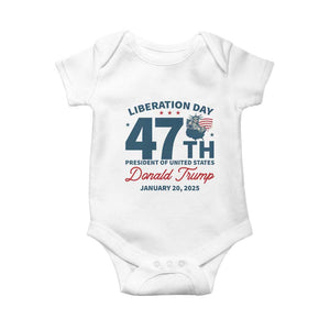 Trump Vance Liberation Day 2025 Baby Onesie 47TH President Of United States Statue Of Liberty TS11 White Print Your Wear