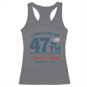Trump Vance Liberation Day 2025 Racerback Tank Top 47TH President Of United States Statue Of Liberty TS11 Charcoal Print Your Wear