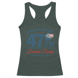 Trump Vance Liberation Day 2025 Racerback Tank Top 47TH President Of United States Statue Of Liberty TS11 Dark Forest Green Print Your Wear