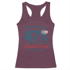 Trump Vance Liberation Day 2025 Racerback Tank Top 47TH President Of United States Statue Of Liberty TS11 Maroon Print Your Wear