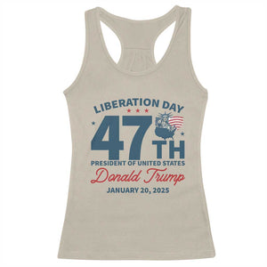 Trump Vance Liberation Day 2025 Racerback Tank Top 47TH President Of United States Statue Of Liberty TS11 Sand Print Your Wear
