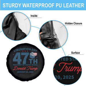 Trump Vance Liberation Day 2025 Spare Tire Cover 47TH President Of United States Statue Of Liberty TS11 Print Your Wear