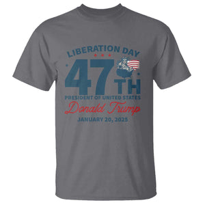 Trump Vance Liberation Day 2025 T Shirt 47TH President Of United States Statue Of Liberty TS11 Charcoal Print Your Wear