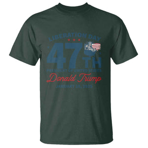Trump Vance Liberation Day 2025 T Shirt 47TH President Of United States Statue Of Liberty TS11 Dark Forest Green Print Your Wear