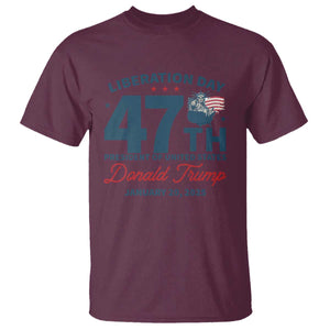Trump Vance Liberation Day 2025 T Shirt 47TH President Of United States Statue Of Liberty TS11 Maroon Print Your Wear