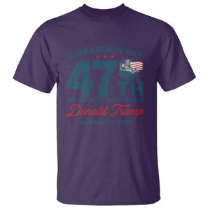 Trump Vance Liberation Day 2025 T Shirt 47TH President Of United States Statue Of Liberty TS11 Purple Print Your Wear