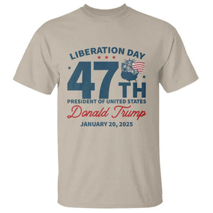 Trump Vance Liberation Day 2025 T Shirt 47TH President Of United States Statue Of Liberty TS11 Sand Print Your Wear