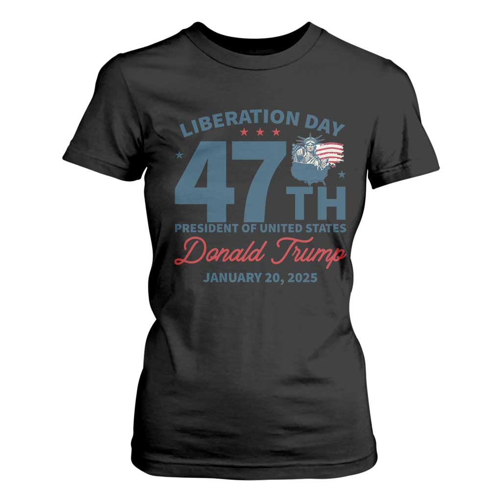 Trump Vance Liberation Day 2025 T Shirt For Women 47TH President Of United States Statue Of Liberty TS11 Black Print Your Wear
