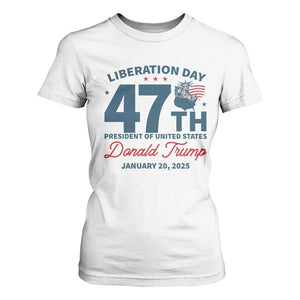Trump Vance Liberation Day 2025 T Shirt For Women 47TH President Of United States Statue Of Liberty TS11 White Print Your Wear