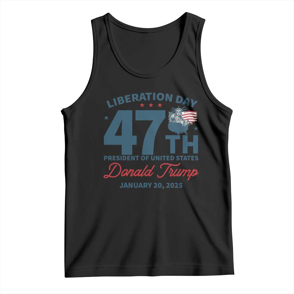 Trump Vance Liberation Day 2025 Tank Top 47TH President Of United States Statue Of Liberty TS11 Black Print Your Wear