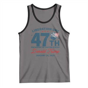 Trump Vance Liberation Day 2025 Tank Top 47TH President Of United States Statue Of Liberty TS11 Deep Heather Black Print Your Wear