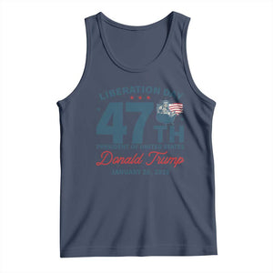Trump Vance Liberation Day 2025 Tank Top 47TH President Of United States Statue Of Liberty TS11 Navy Print Your Wear