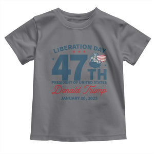 Trump Vance Liberation Day 2025 Toddler T Shirt 47TH President Of United States Statue Of Liberty TS11 Charcoal Print Your Wear