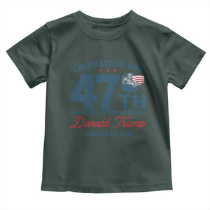 Trump Vance Liberation Day 2025 Toddler T Shirt 47TH President Of United States Statue Of Liberty TS11 Dark Forest Green Print Your Wear