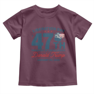 Trump Vance Liberation Day 2025 Toddler T Shirt 47TH President Of United States Statue Of Liberty TS11 Maroon Print Your Wear