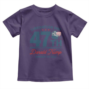 Trump Vance Liberation Day 2025 Toddler T Shirt 47TH President Of United States Statue Of Liberty TS11 Purple Print Your Wear