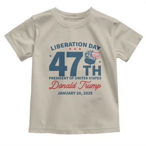 Trump Vance Liberation Day 2025 Toddler T Shirt 47TH President Of United States Statue Of Liberty TS11 Sand Print Your Wear