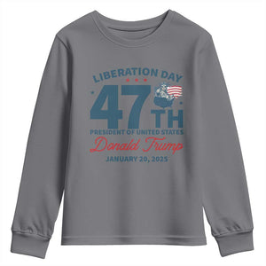 Trump Vance Liberation Day 2025 Youth Sweatshirt 47TH President Of United States Statue Of Liberty TS11 Charcoal Print Your Wear