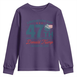 Trump Vance Liberation Day 2025 Youth Sweatshirt 47TH President Of United States Statue Of Liberty TS11 Purple Print Your Wear