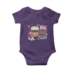 No Ice Please Baby Onesie Funny Coffee Lover Anti Ice Satire TS11 Purple Print Your Wear