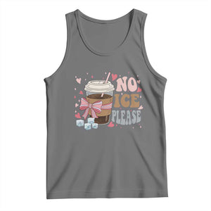 No Ice Please Tank Top Funny Coffee Lover Anti Ice Satire TS11 Black Heather Print Your Wear