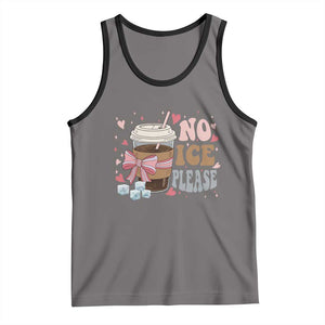 No Ice Please Tank Top Funny Coffee Lover Anti Ice Satire TS11 Deep Heather Black Print Your Wear