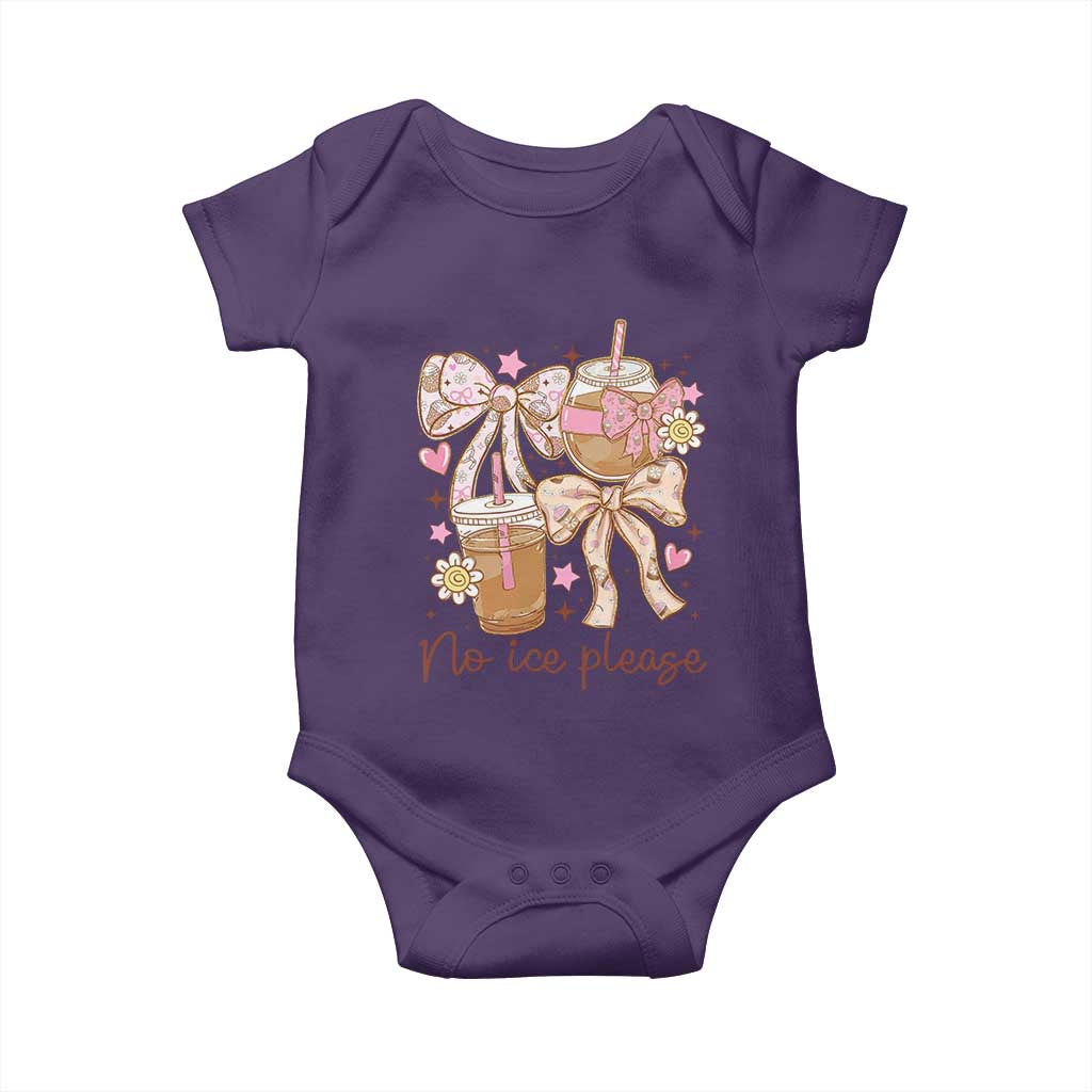 No Ice Please Baby Onesie Funny Coffee Lover Pro Immigration Political TS11 Purple Print Your Wear