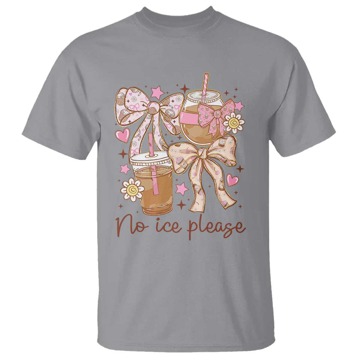 No Ice Please T Shirt Funny Coffee Lover Pro Immigration Political TS11 Sport Gray Print Your Wear