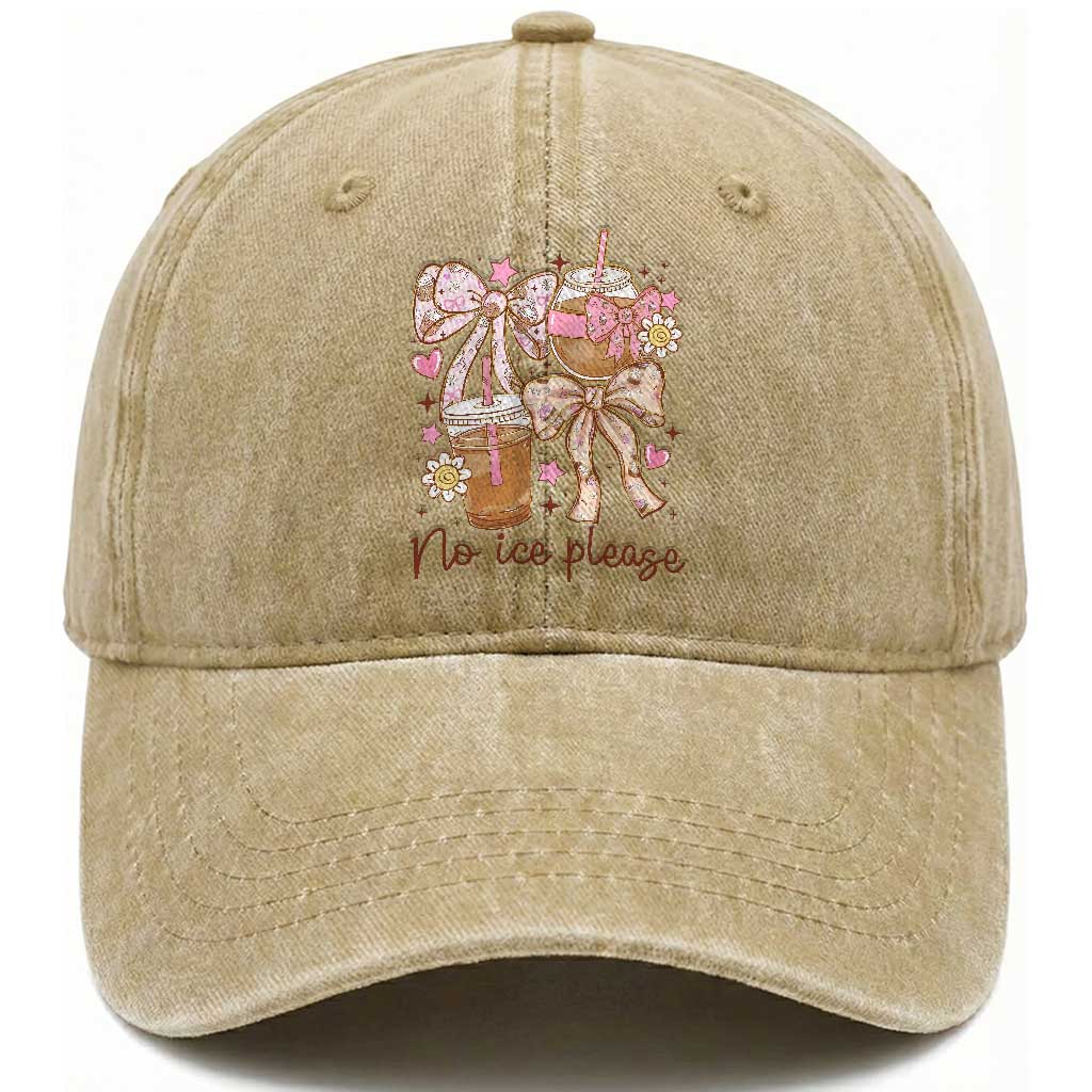 No Ice Please Washed Cotton Baseball Cap Funny Coffee Lover Pro Immigration Political TS11 Print Your Wear