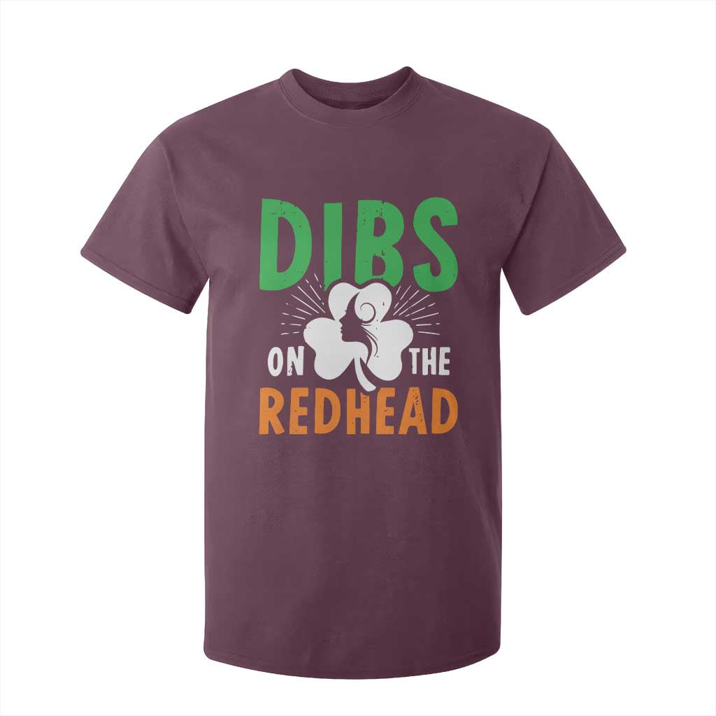 Funny Dibs On The Redhead St Patrick's Day T Shirt For Kid TS11 Maroon Print Your Wear