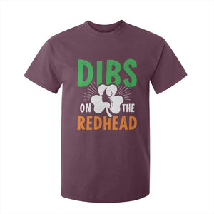 Funny Dibs On The Redhead St Patrick's Day T Shirt For Kid TS11 Maroon Print Your Wear