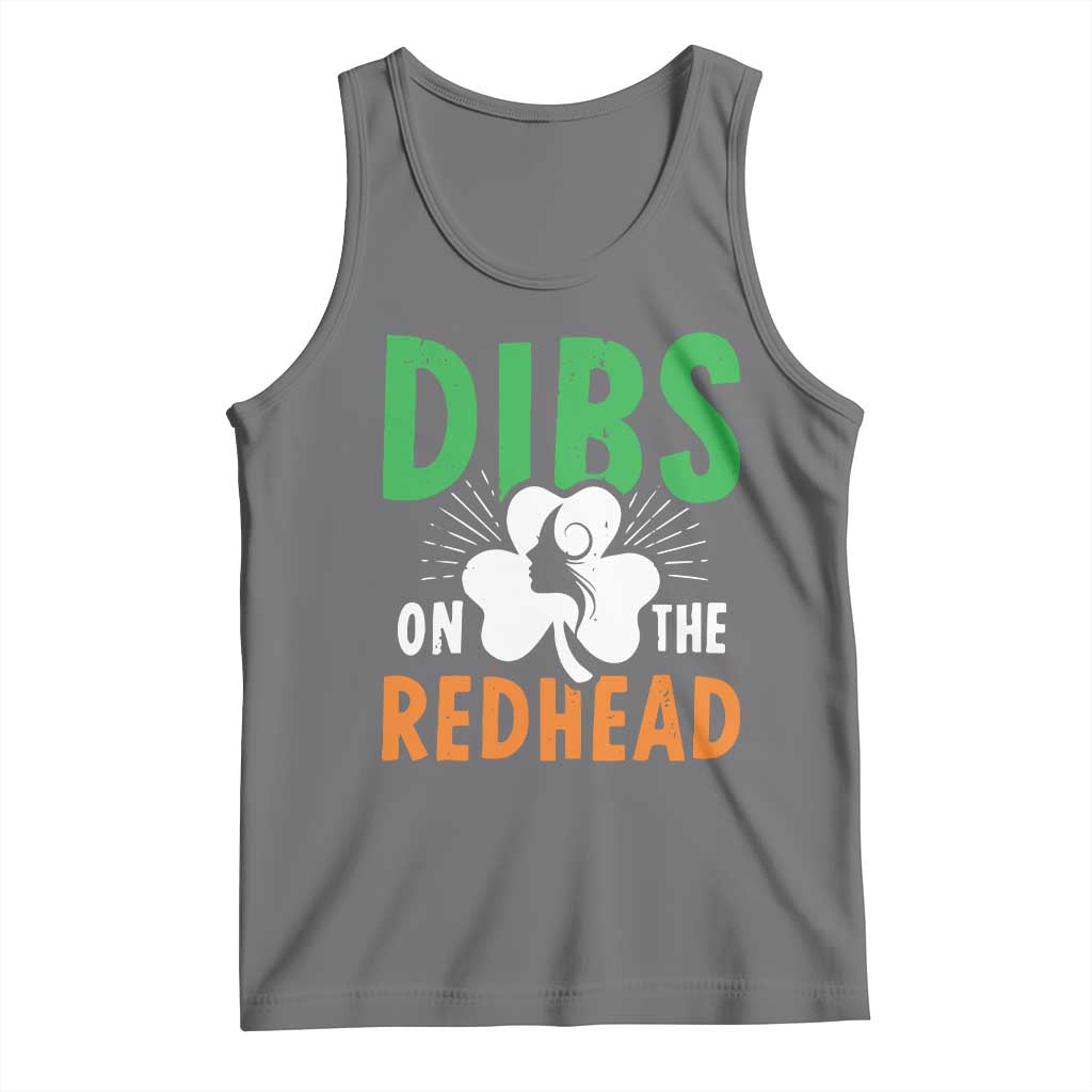 Funny Dibs On The Redhead St Patrick's Day Tank Top TS11 Black Heather Print Your Wear