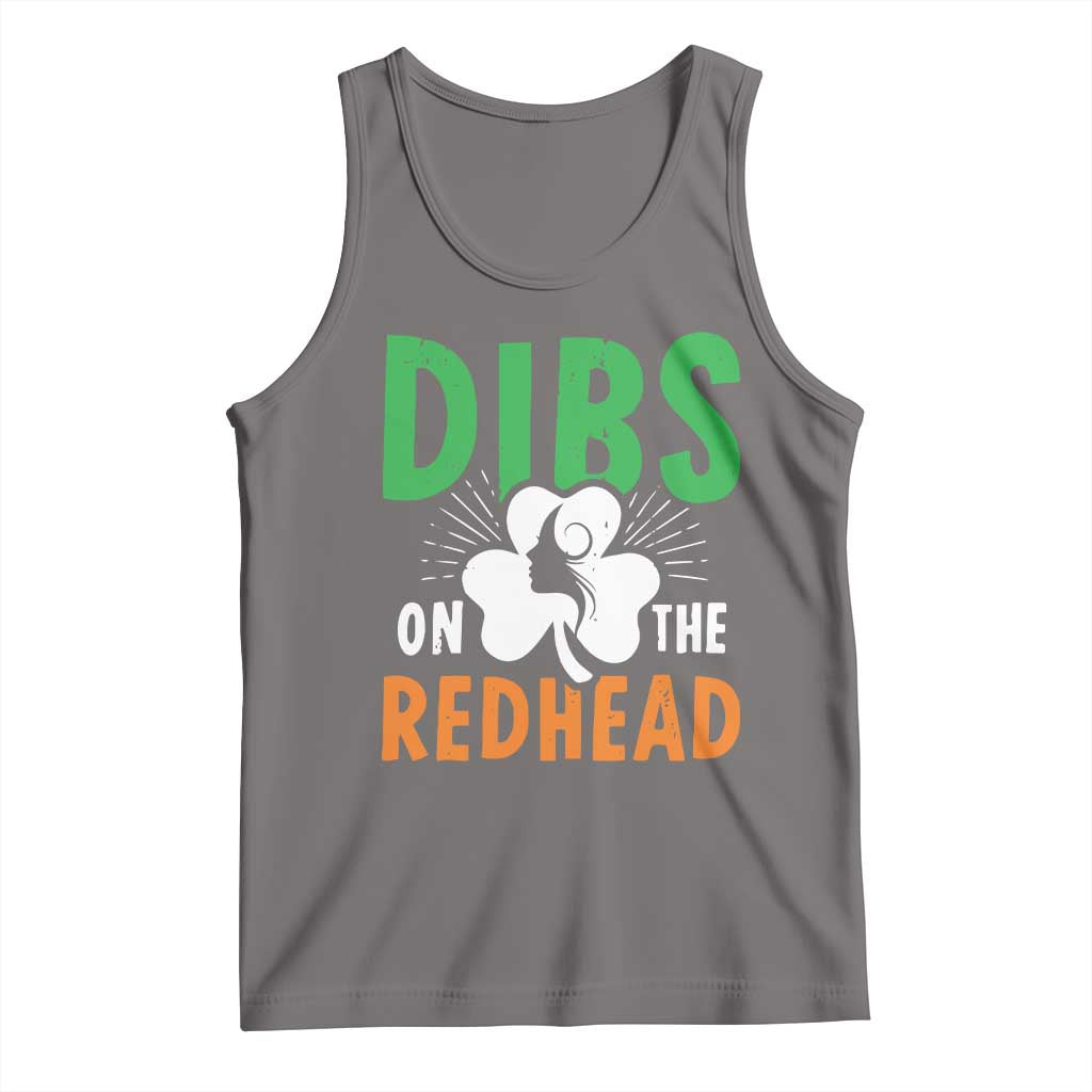 Funny Dibs On The Redhead St Patrick's Day Tank Top TS11 Deep Heather Print Your Wear